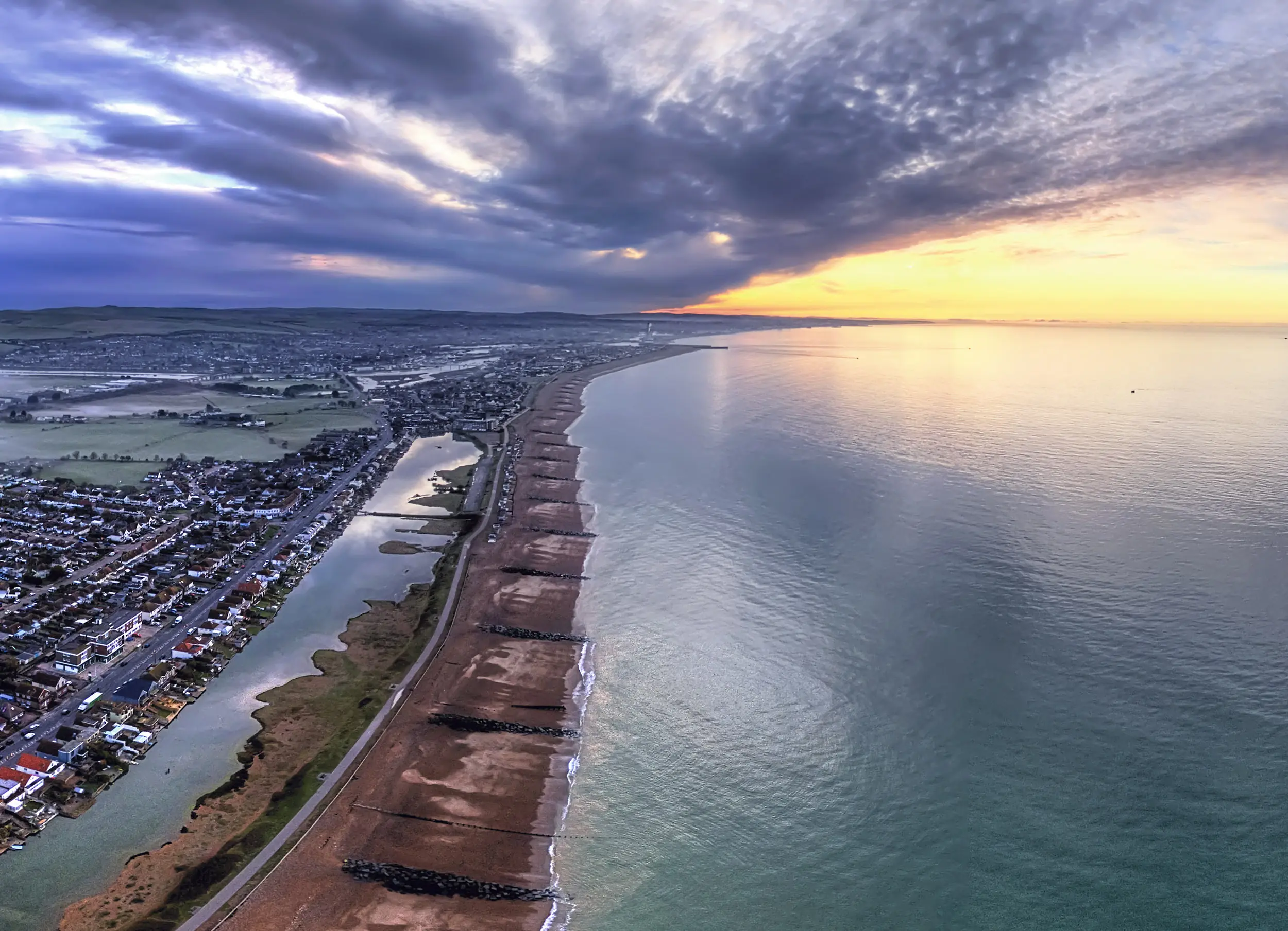 Daybreak over Widewater Lagoon, Lancing